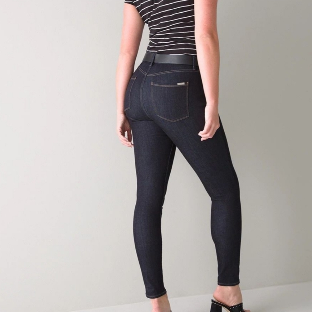 WHBM High Rise Skinny Ankle Sculpt Dark Wash Jeans